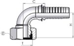 6 O/D ‘S’ Female Swept 90 x 1/4" Hose