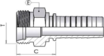 6 O/D ‘S’ Male Straight x 1/4" Hose