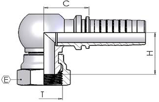 1/4" BSP Female Compact 90 x 1/4" Hose