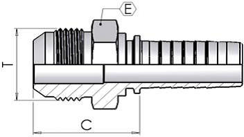 7/16" JIC Male Straight x 1/4" Hose