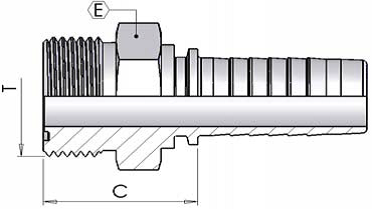 9/16" ORFS Male Straight x 1/4" Hose